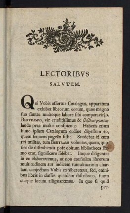 Lectoribus Salutem