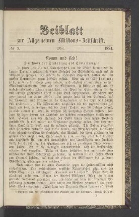 Beiblatt N° 3. Mai. 1881