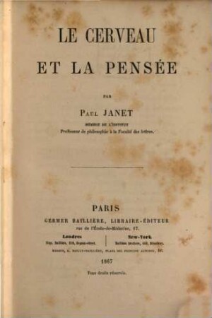 Le cerveau et la pensée