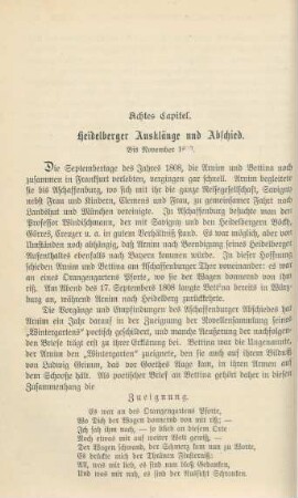 Achtes Capitel. Heidelberger Ausklänge und Abschied. Bis November 1808