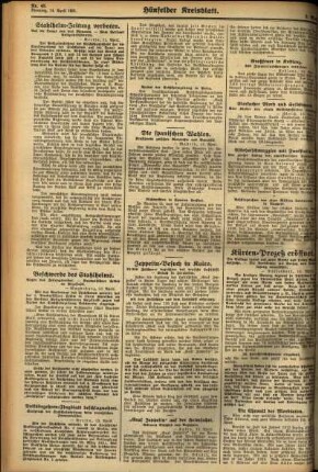 Zweite Ausgabe vom Dienstag, den 14. April 1931.