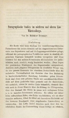 Petrographische Studien im mittleren und oberen Lias Württembergs