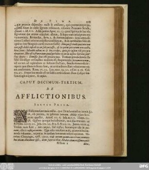 Caput Decimum-Tertium, De Afflictionibus.