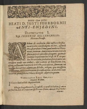 Disputatio I. Resp. Friderico Müllero, Regio-Montano Porusso.