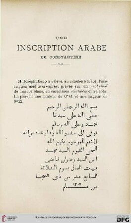 Sér. 4: Une inscription arabe de Constantine