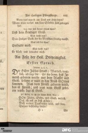 Am Feste der Heil. Dreyeinigkeit.