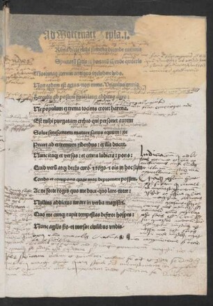 Liber Primus epistolarum Horatii.