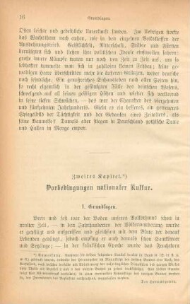 Zweites Kapitel. Vorbedingungen nationaler Kultur