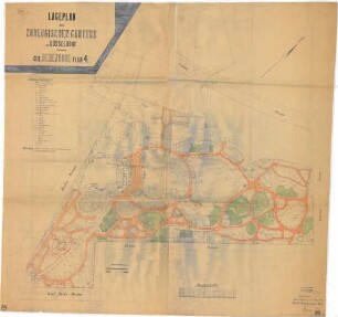 Lageplan des Zoologischen Gartens zu Düsseldorf.