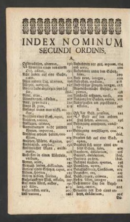 Index Nominum Secundi Ordinis