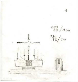 Gulbransson, Olaf Andreas; Ulm - Wiblingen; Versöhnungskirche - Altar (Ansicht), Vorschlag 4