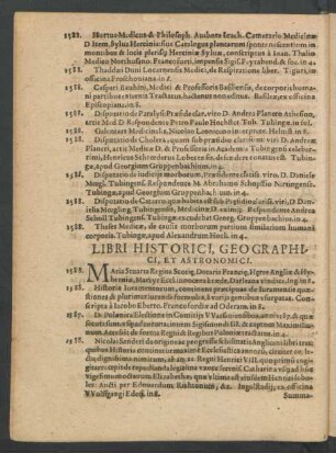 Libri Historici, Geographici, Et Astronomici.