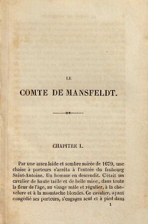 Le comte de Mansfeldt