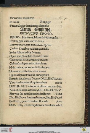 Actus Quintus