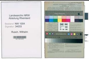 Entnazifizierung Wilhelm Rusch , geb. 29.09.1906 (Arbeiter)
