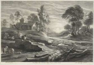 Landschaft mit Brunnen und Sonne (Kleine Landschaften)