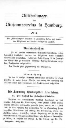 Die Sammlung hamburgischer Alterthümer.