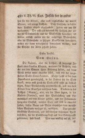 Erster Artikel. Vom Unsinn.