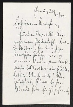 Brief von Ludwig Lindner und Elisabeth Lindner an Gerhart Hauptmann