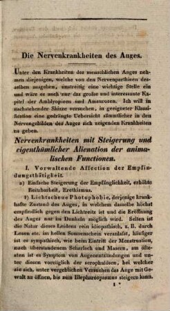 Die Nervenkrankheiten des Auges : Inaugural-Abhandlung