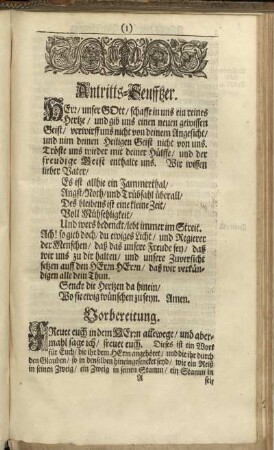 Antritts-Seufftzer.