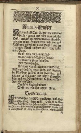 Antritts-Seufftzer.