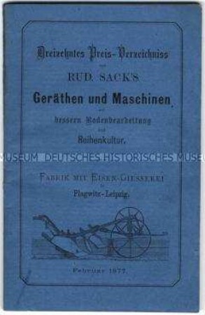 Katalog mit Preisliste Nr. 11 über Bodenbearbeitungsgeräte