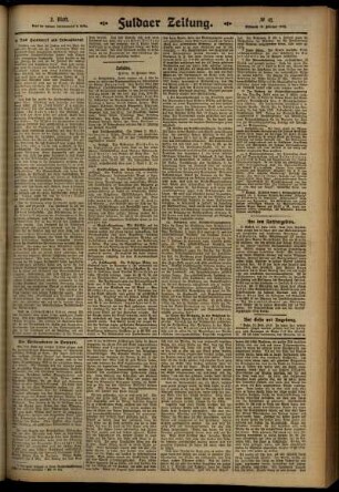 Zweite Ausgabe vom Mittwoch, den 19. Februar 1913.