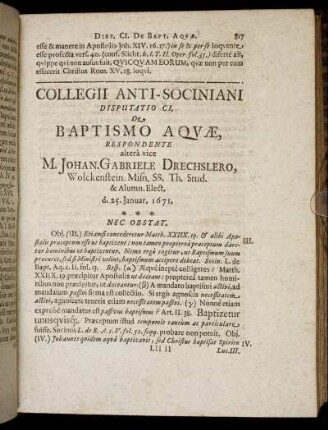 Disputatio CI. - Disputatio CV.