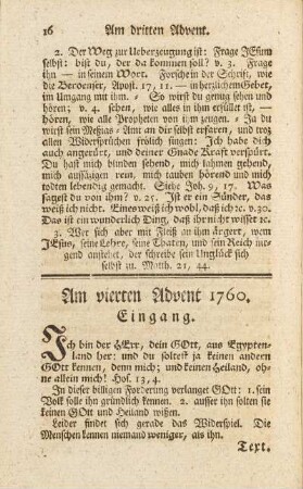 Am vierten Advent 1760