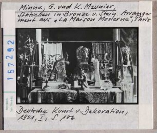 George Minne und K. Meunier: Statuetten in Bronze und Stein. Arrangement aus "La Maison Moderne", Paris