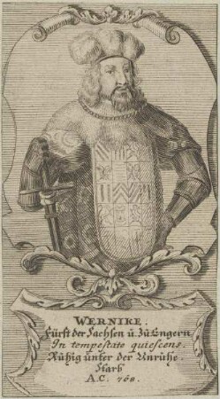 Bildnis von Wernike, Fürst der Sachsen
