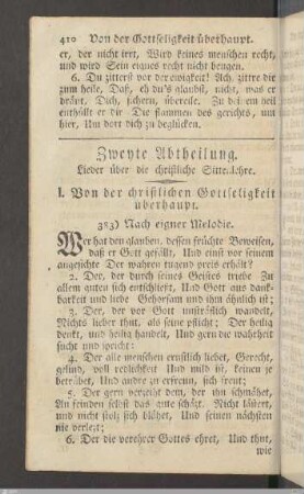 Zweyte Abtheilung. I. Von der christlichen Gottseligkeit überhaupt.