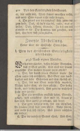 Zweyte Abtheilung. I. Von der christlichen Gottseligkeit überhaupt.