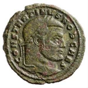 Münze, Follis, Aes 1, Sommer 307 n. Chr.