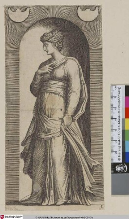 [Sibylle mit rechter Hand an ihrer Brust; Sibyl]