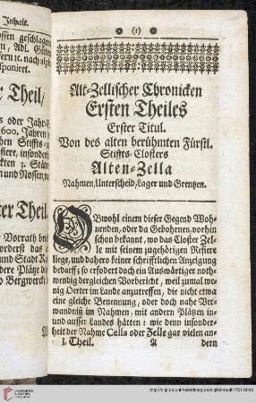 Alt-Zellischer Chronicken Ersten Theils