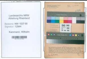Entnazifizierung Wilhelm Kammann , geb. 18.10.1894 (Metzger)