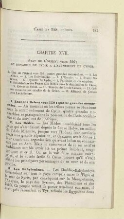 Chapitre XVII. État de l'Orient vers 559; le royaume de Lydie à l'avénement de Cyrus