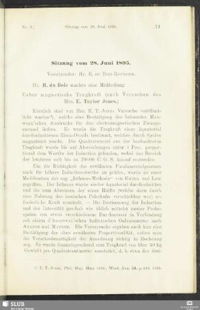 Sitzung vom 28. Juni 1895