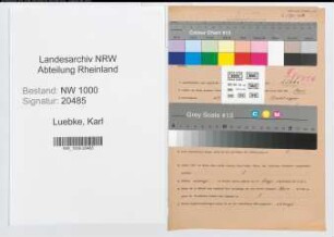 Entnazifizierung Karl Luebke, geb. 27.12.1894 (Versandmeister)