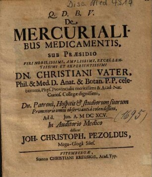 De Mercurialibus Medicamentis