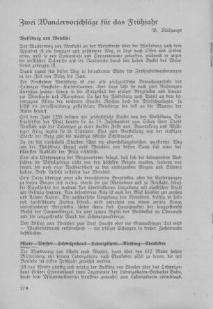 Zwei Wandervorschläge für das Frühjahr.
