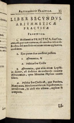 75-91, Parte I: De Arithmetica Astronomica sive Logistica