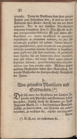 3. Von getauften Pharisäern und Sadducäern.