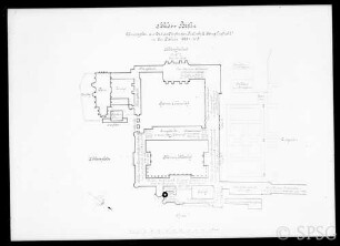 Berlin, Schloss Berlin, Plankammer, Umrißplan aus der Zeit König Frierichs I.