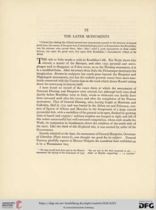 IX The later monuments