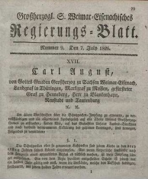 Nr. 9 : 7. July 1826