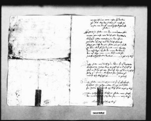 Notizen zu Einstellungen und Materialbeschaffung (Folio Doppelblatt, 3 Oktav)