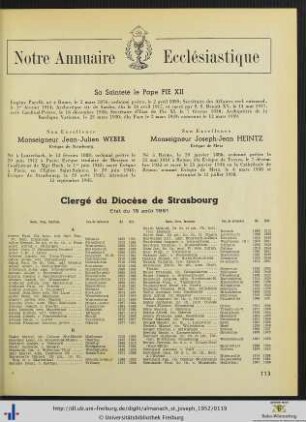 Clergé du Diocèse de Strasbourg.